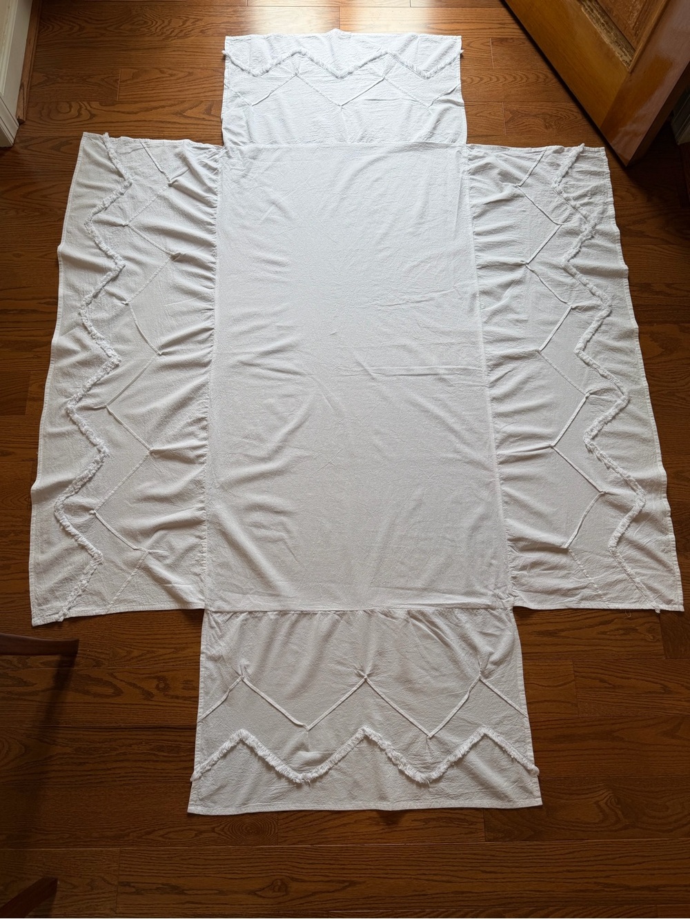 Anthropologie white crib skirt for traditional sized crib. - Picture 2 of 8